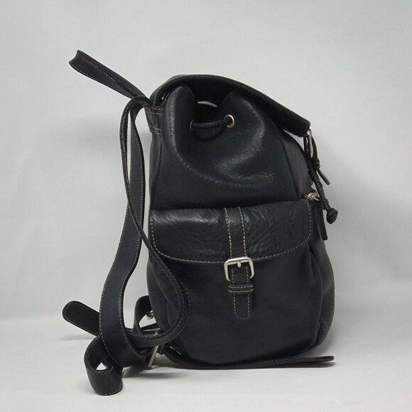Unisex J. Crew Vintage Black Genuine Leather Handbag Backpack